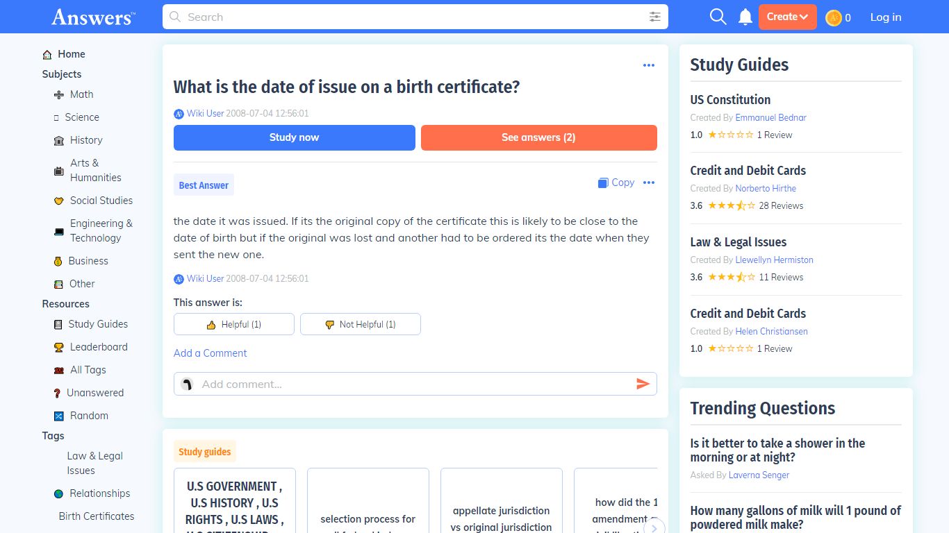 What is the date of issue on a birth certificate? - Answers